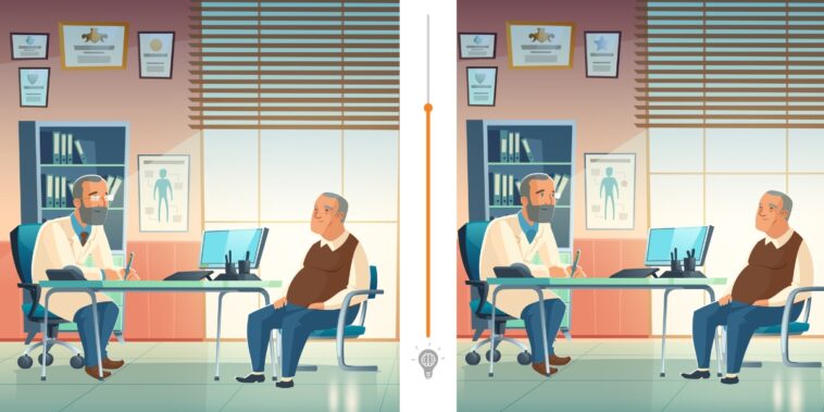 Défi visuel : Trouvez les 10 différences entre les deux images d'un docteur en 35 secondes !
