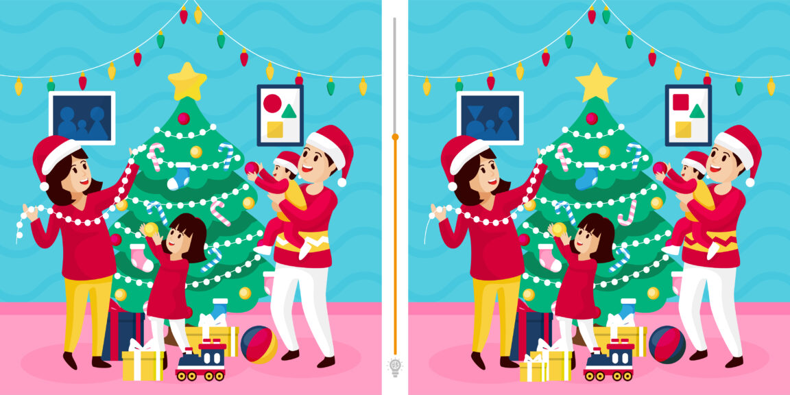 Défi visuel : Trouvez les 10 différences entre ces deux images de Noël en moins de 60 secondes !