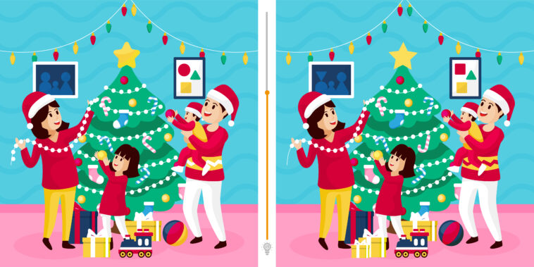 Défi visuel : Trouvez les 10 différences entre ces deux images de Noël en moins de 60 secondes !