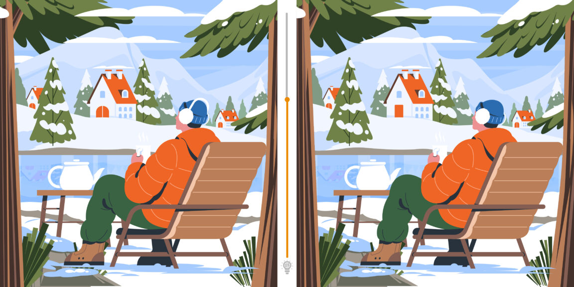 Défi visuel : Trouvez les 3 différences dans ce décor hivernal en moins de 10 secondes !