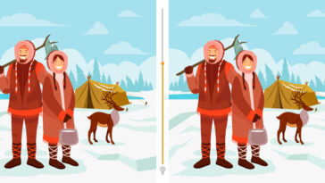 Jeu des différences : Saurez-vous repérer les trois différences qui distinguent ces deux scènes eskimos en un clin d'œil ?