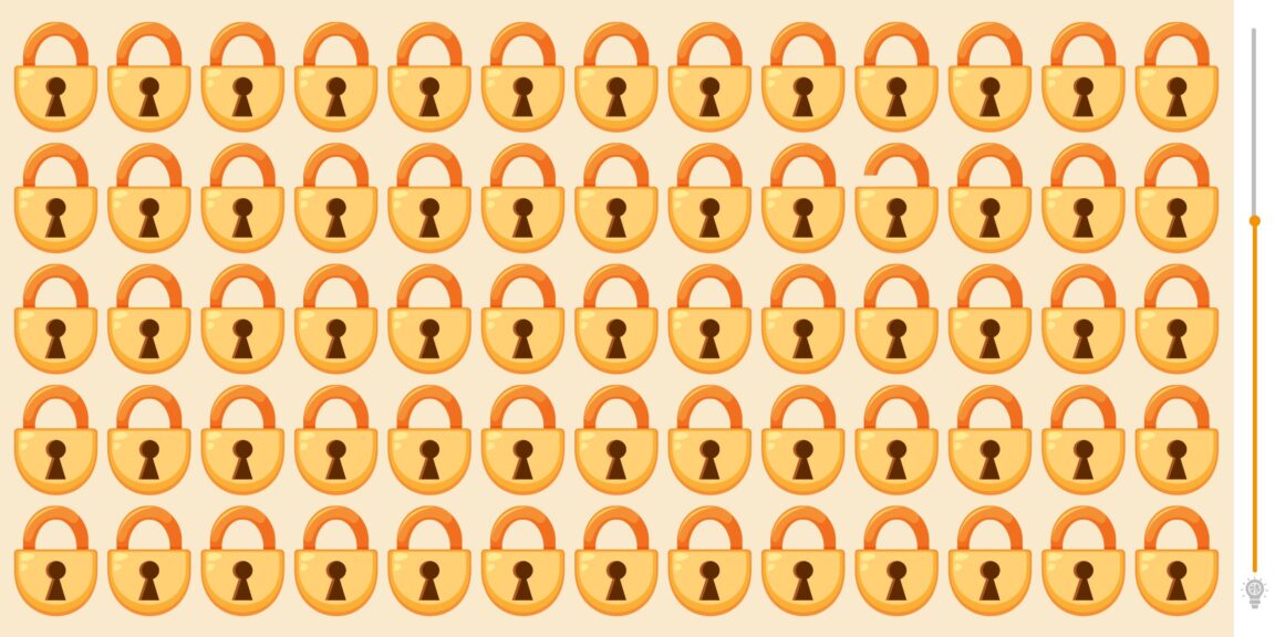 Jeu d'observation : Trouvez le cadenas intrus caché parmi les autres en moins de 8 secondes et prouvez votre sens du détail infaillible.