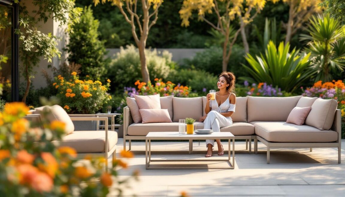 découvrez le salon de jardin sinaris chez botanic, alliant élégance moderne et confort avec sa structure en aluminium et sa résine beige. profitez d'une offre exceptionnelle à seulement 980 € pour transformer votre espace extérieur en un havre de paix.