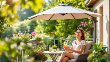 profitez de moments de détente sur votre balcon grâce au parasol alinea à seulement 41,40€. offrez-vous des siestes agréables à petit prix avec ce modèle pratique et design !