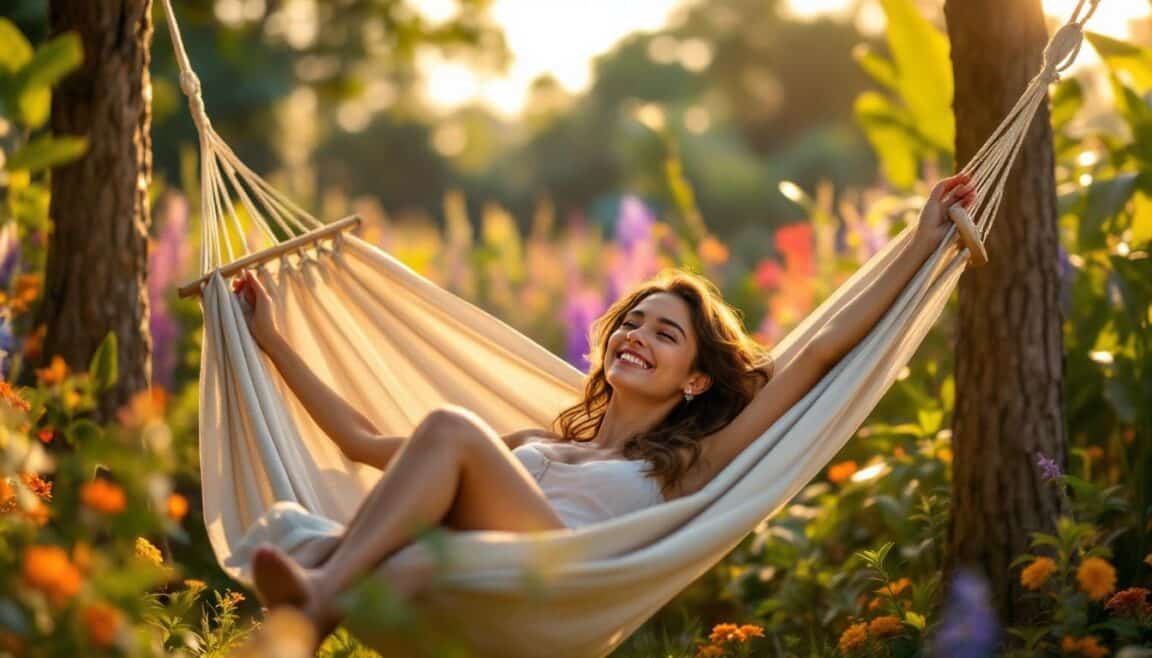 aménagez un coin relaxation dans votre jardin avec un hamac brésilien éthique et son support en bois fsc, pour moins de 200 € chez truffaut. confort, style et respect de l’environnement sont au rendez-vous !