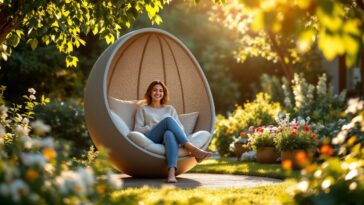 profitez d’un instant de relaxation en plein air avec le fauteuil œuf céleste en acier gris, proposé à seulement 281 € au lieu de 399 € chez truffaut. confort, design moderne et économie au rendez-vous !