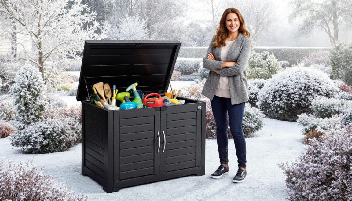protégez vos outils du froid hivernal avec le coffre de jardin en promotion à 552€ chez castorama. résistant et spacieux, il offre une solution idéale pour l’organisation et la sécurité de votre matériel extérieur pendant toute la saison.