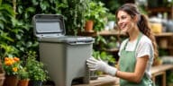 profitez d'un composteur compact et performant, idéal pour les petits espaces ! découvrez les promotions exclusives chez leroy merlin et adoptez le compostage même sans jardin.