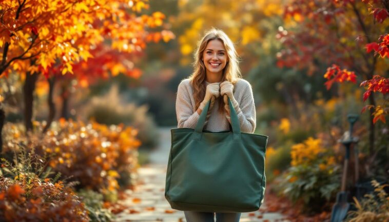 préparez facilement votre jardin pour l’automne grâce à ce grand sac vert robuste et pratique, idéal pour ramasser feuilles et déchets, disponible à moins de 2 € ! profitez d’un rangement efficace et économique !
